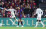 Real Madrid's French forward #10 Kylian Mbappe (L) celebrates scoring his team's first goal during the Spanish league football match between FC Barcelona and Real Madrid CF at Camp Nou Stadium in Barcelona on October 25, 2026. (Photo by Josep LAGO / AFP)