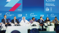 Chief Strategy Officer at Invest Qatar, Dr Hamad Rashid Al-Naimi with other speakers during a panel session at the World Investment Forum.