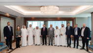 Minister of Trade of Iraq H E Dr. Mustafa Nizar Juma Al-Ani, Sheikh Faisal bin Qassim Al Thani, Chairman of QBA with other officials during the meeting.