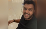 Ajas Mohammed Jansher at the Kochi airport in Kerala, India 