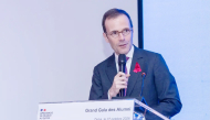Ambassador of France H E Arnaud Pescheux addressing the event.