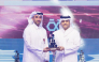 Deputy Prime Minister and Minister of State for Defence Affairs H E Sheikh Saoud bin Abdulrahman bin Hassan bin Ali Al Thani presenting the award to Chief Executive Officer of Katara Hospitality Fahad Abdulla Al Mana during the award ceremony.