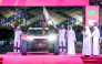 Ambassador of the Kingdom of the Netherlands to the State of Qatar H E Ferdinand Lahnstein, QMMF President Abdulrahman Al-Mannai, QMMF Executive Director Amro Al-Hamad and QMMF Board Member Abdulrazaq Al-Kuwari with Qatari driver Nasser Saleh Al-Attiyah and French navigator Max Delfino during the ceremonial start yesterday