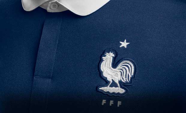 The Gallic rooster, symbol of the French international football team, is seen on a jersey with FFF (Federation Francais de Football) inscribed underneath.  File photo for representational purposes only.