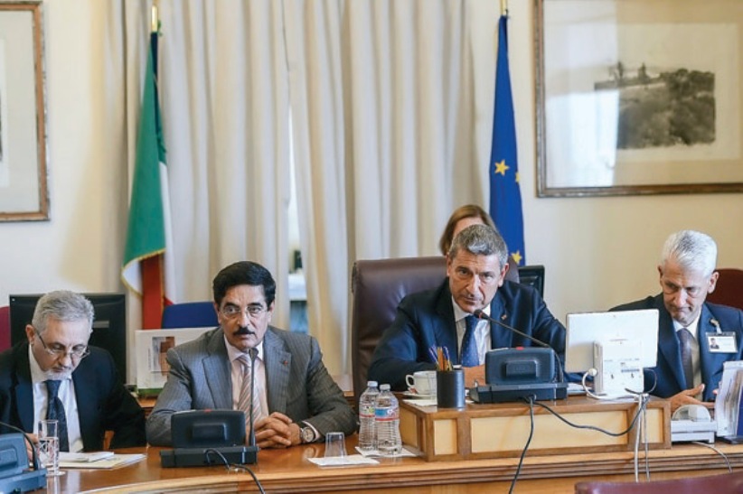 H E Dr. Hamad bin Abdulaziz Al Kawari, Cultural Adviser at the Emiri Diwan and Qatar’s candidate for the post of the Director-General of Unesco, speaking at the Italian parliament.