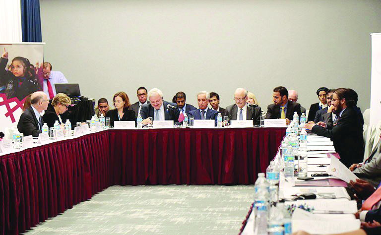 Panellists at a session on supporting Syrian refugees organised by Qatar Charity on the sidelines of the 71st session of the UN General Assembly.