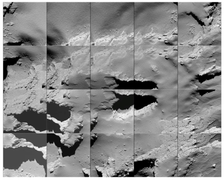 A handout picture released by the European Space Agency (ESA) shows a sequence of images captured by Rosetta during its descent to the surface of Comet 67P/C-G on September 30, 2016. AFP PHOTO /ESA/Rosetta/MPS for OSIRIS Team MPS/UPD/LAM/IAA/SSO/INTA/UPM/