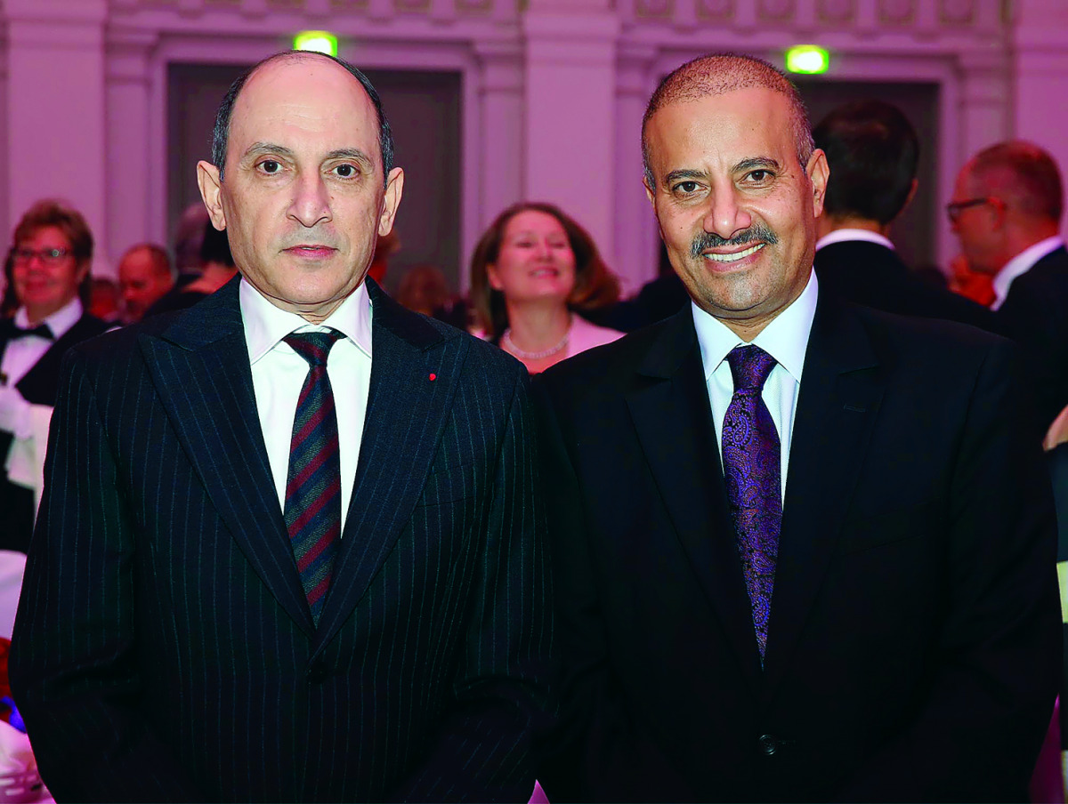 Qatar Airways Group Chief Executive Akbar Al Baker (left) with Qatar’s Ambassador to Finland Saud bin Abdullah Zaid Al Mahmoud at Qatar Airways’ event celebrating the start of service to Helsinki.