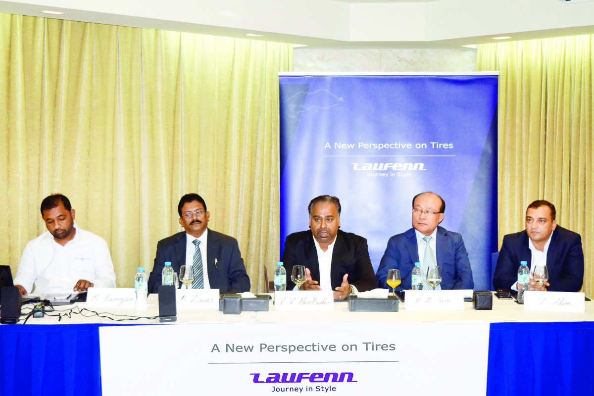 From Right: Tauheed Alam, Tyre Division Manager - Imalco; B H Kim, GM – Hankook MENA, V V Aboo Backe, CEO – Imalco; O P Louis, Director – Imalco; Ramzan Marzook,  Purchase & Logistics Manager – Imalco.