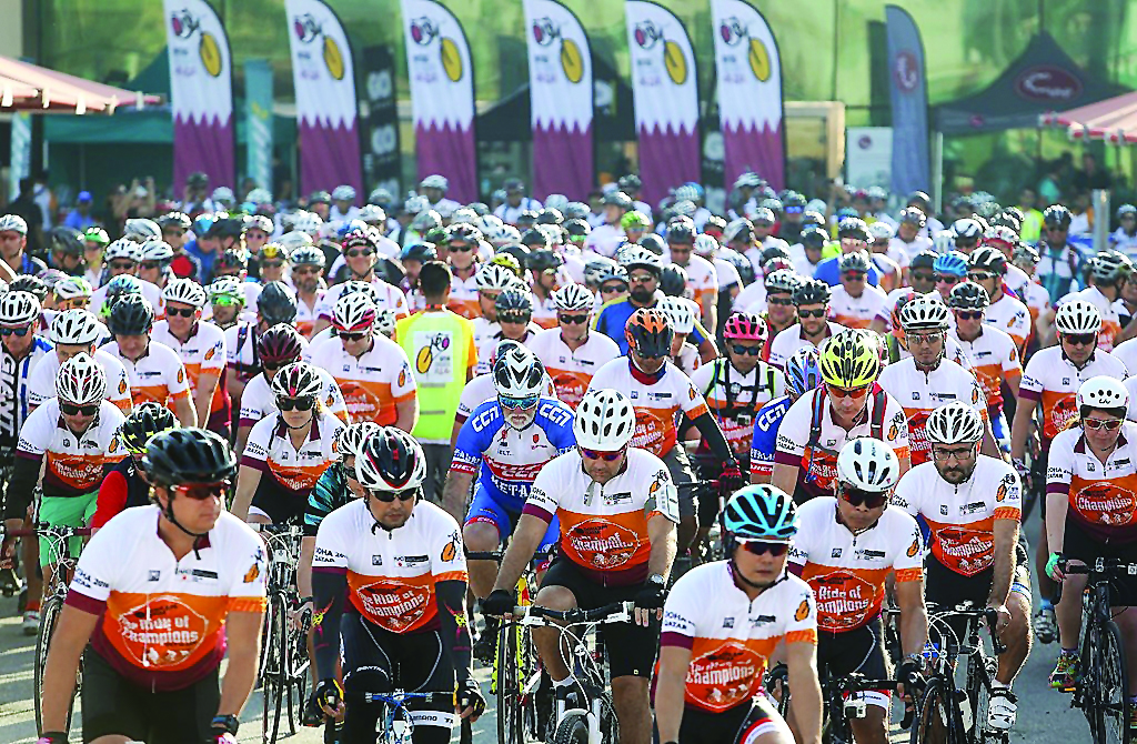 The Ride of Champions, a mass cycling event for fans during the UCI Road World Championships Doha 2016, proved to be an unforgettable celebration of cycling. A record number of 950 riders, belonging to 72 different nationalities and residing in 38 countri