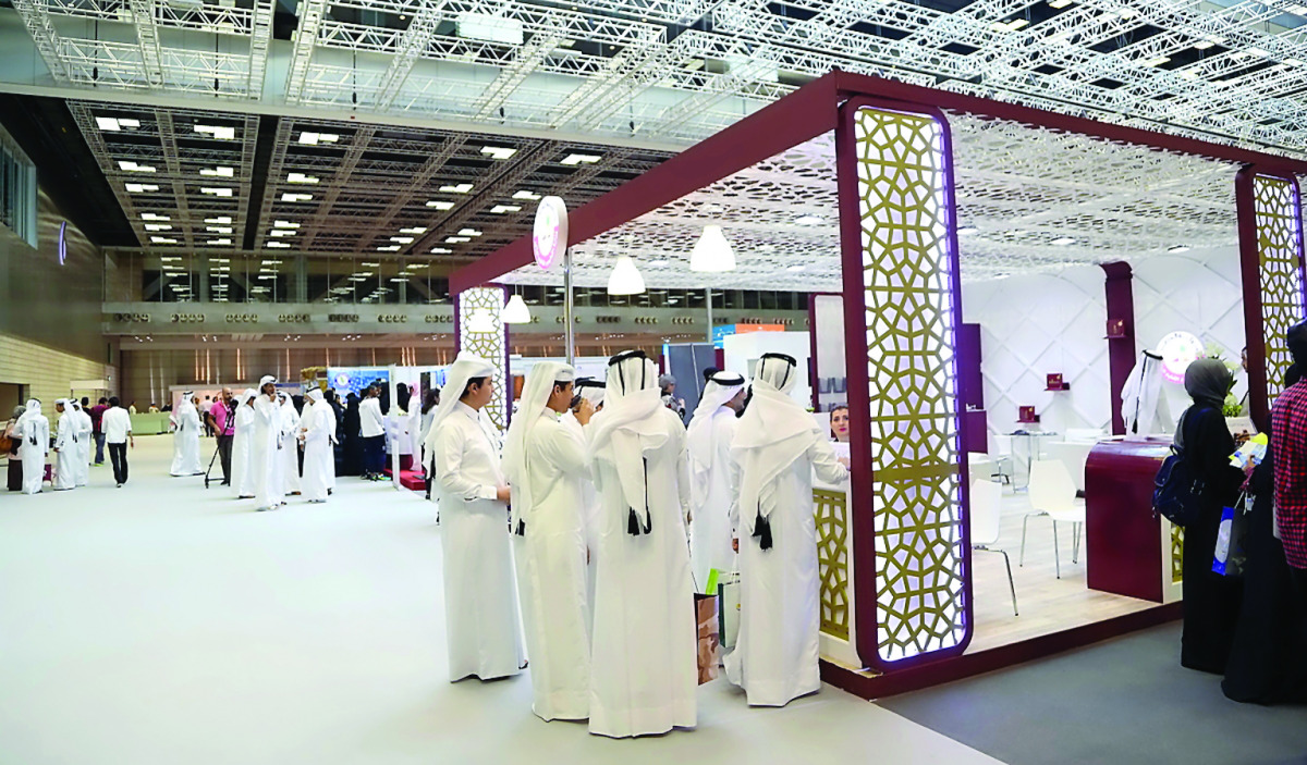 Visitors at the 7th edition of Qatar’s International Universities’ Fair 2016.