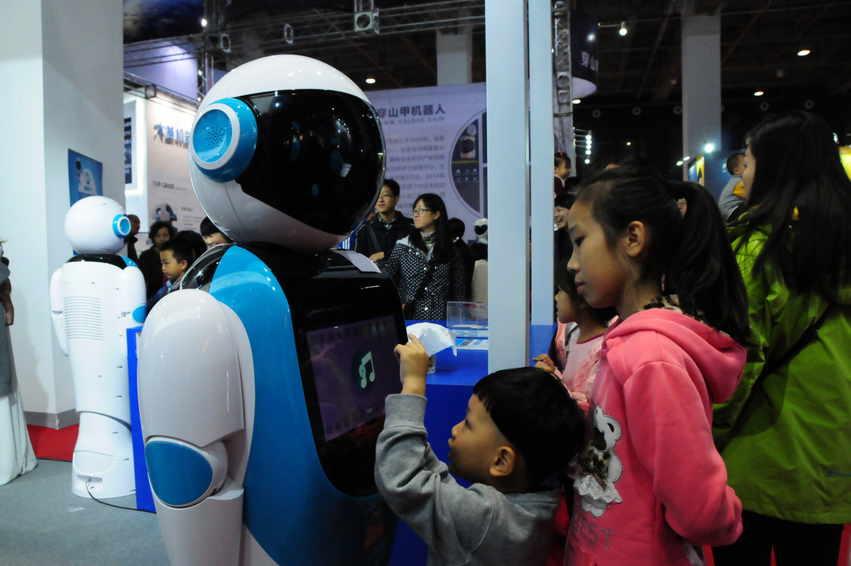  Robots are seen during 2016 World Robot Conference at Beijing International Convention Center in Beijing, China on October 22 (Mahmut Atanur - Anadolu Agency)