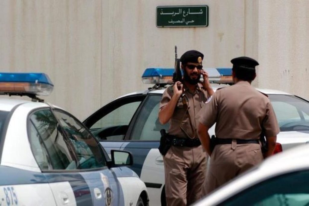 Saudi policemen seal off a road in a district north of Riyadh. (File Photo: REUTERS)