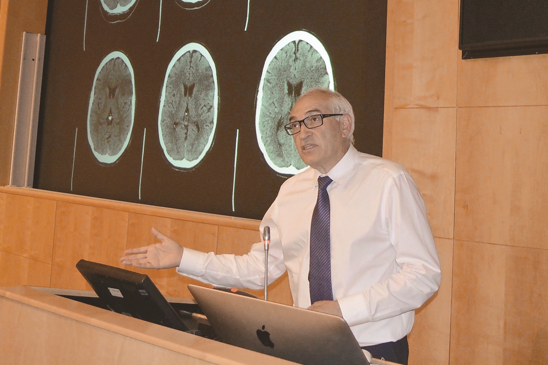 Professor Ashfaq Shuaib, Director, Neuroscience Institute, Hamad Medical Corporation, giving a presentation. (file photo)
