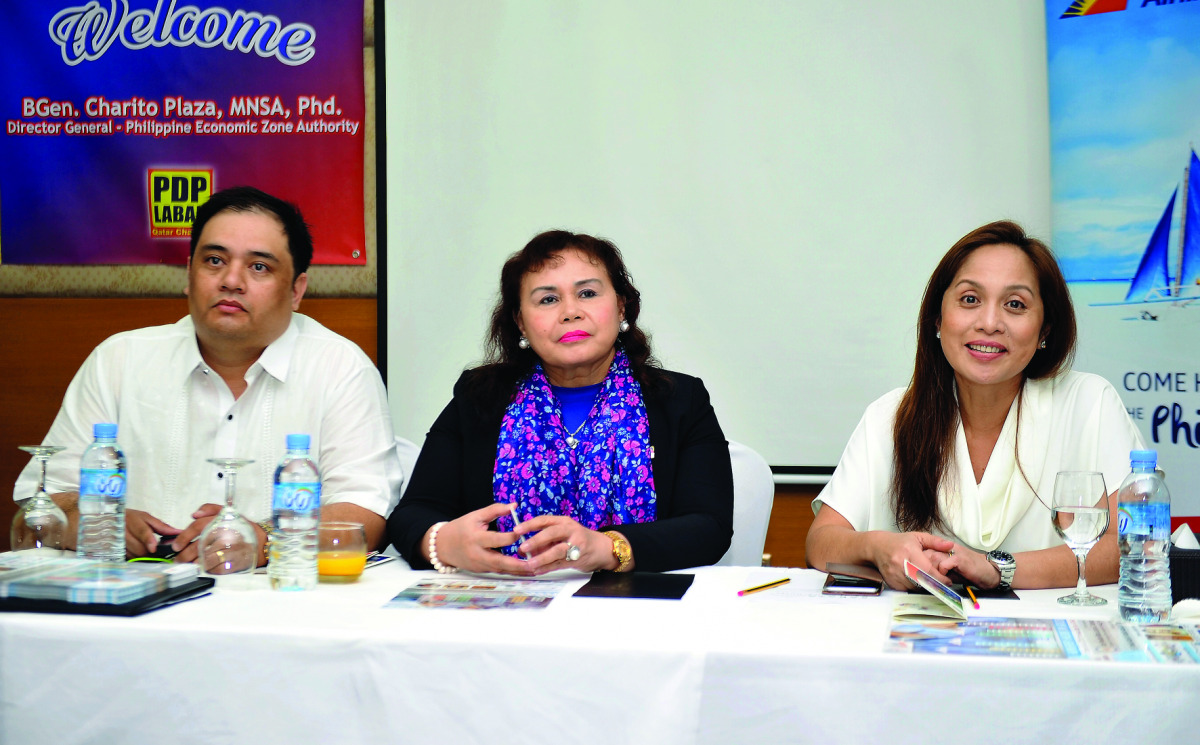 Brig Gen Charito B Plaza (centre), Director General of Philippine Economic Zone Authority, along with Sharon S Garin (right), Deputy Speaker of the Philippine House of Representatives and Joseph Rivera, Chairman of Association of Filipino Real Estate Exec