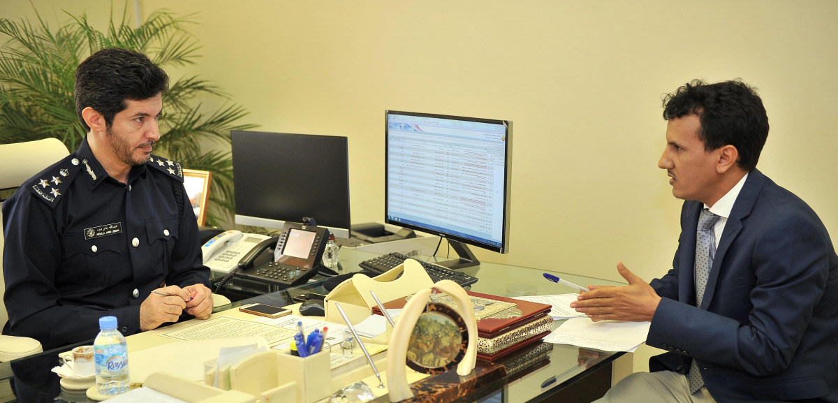 Director of Search and Follow Up Department Brigadier Abdullah Jaber Lebdah talking to The Peninsula. (Pic: Baher Amin/ The Peninsula)