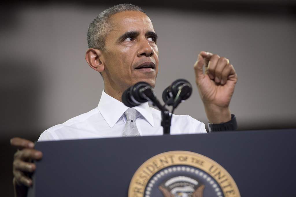 This file photo shows US President Barack Obama speaking during a Hillary for America campaign event at the CFE Federal Credit Union Arena at the University of Central Florida in Orlando, Florida. AFP / SAUL LOEB