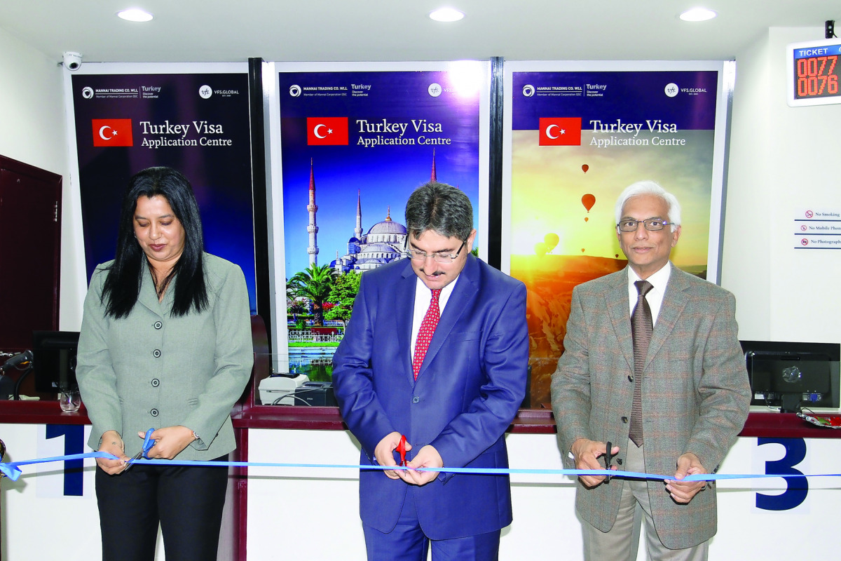Turkish Ambassador to Qatar, Ahmet Demirok, inaugurating the new Turkey Visa Application Centre in Doha.