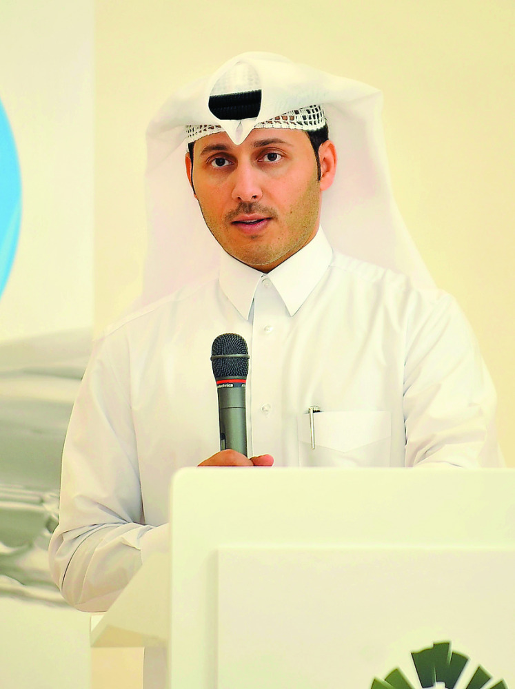 Meshal Al Shamari, Director of QGBC, at the press conference.  Pic: Baher Amin/ The Peninsula