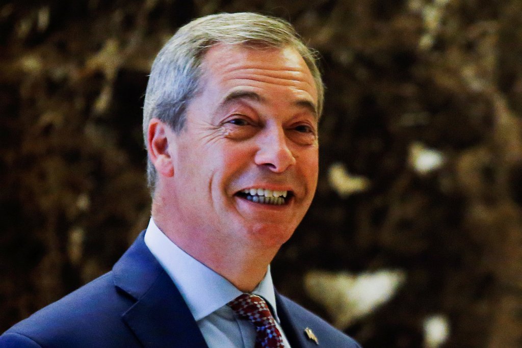 Nigel Farage, leader of the United Kingdom Independence Party (UKIP), arrives at Republican president-elect Donald Trump's Trump Tower in New York, U.S. November 12, 2016. REUTERS/Eduardo Munoz
