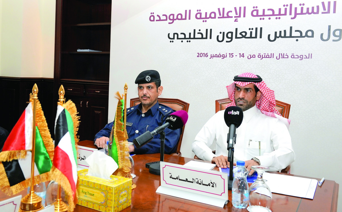 Officials at the GCC traffic meet in Doha yesterday. Pic: Salim Matramkot/The Peninsula