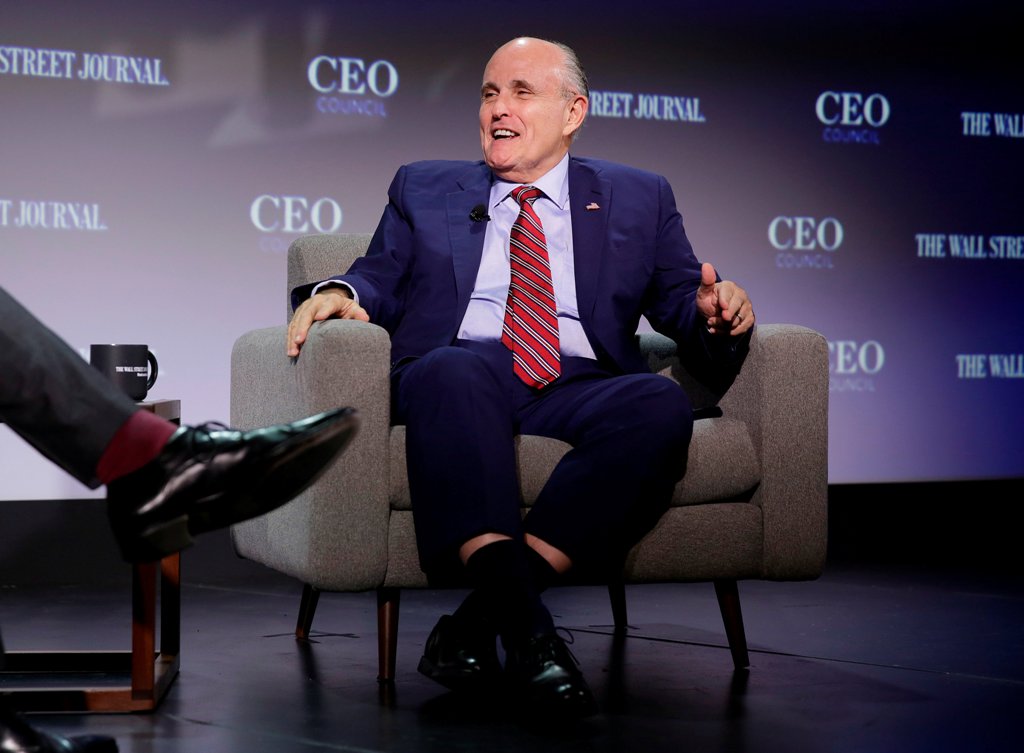 Rudy Giuliani, vice chairman of the Trump Presidential Transition Team, speaks at the Wall Street Journal CEO Council in Washington, U.S., November 14, 2016. REUTERS/Joshua Roberts