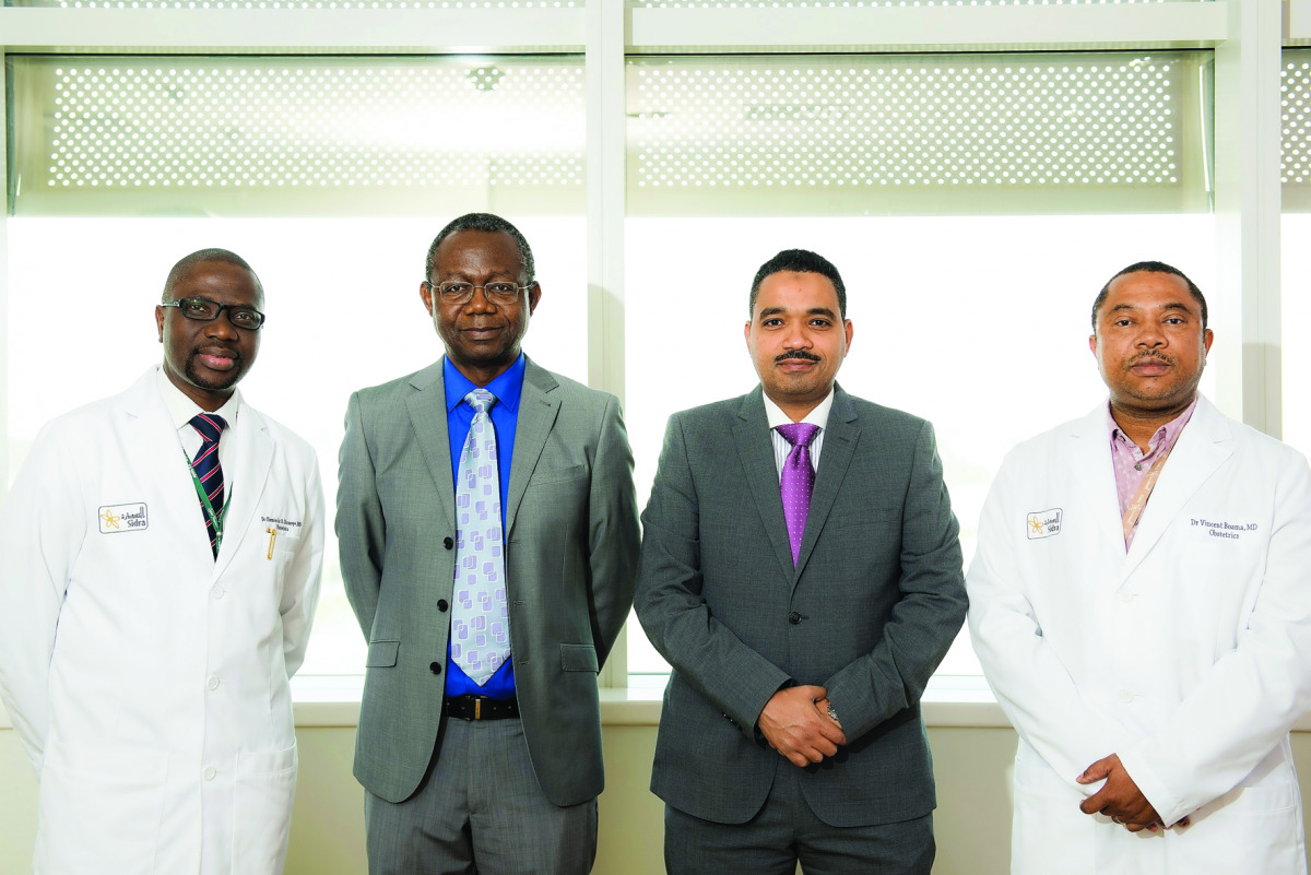 Prof Justin Konje, Executive Chair, Women’s Services Clinical Management Group at Sidra (2nd left) with other officials involved with the conference.