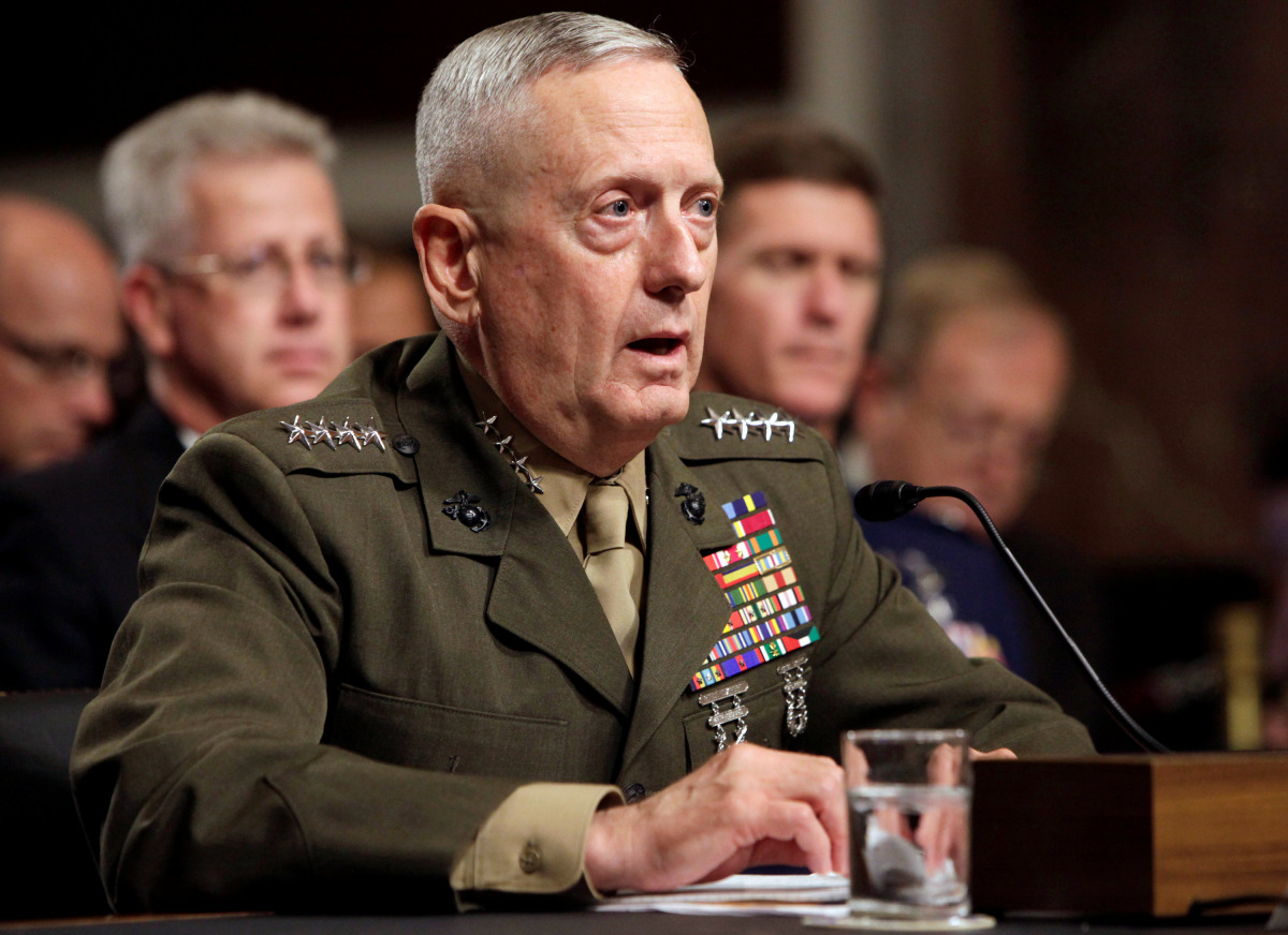 General James Mattis testifies before the Senate Armed Services Committee hearing on Capitol Hill in Washington, U.S., July 27, 2010. REUTERS/Yuri Gripas