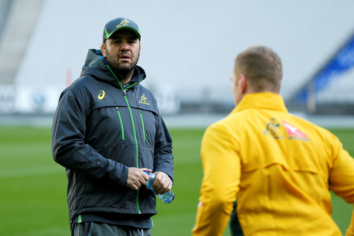 Australia's head coach Michael Cheika during the captain's run the day before a match between France and Australia. (Reuters/Benoit Tessier)