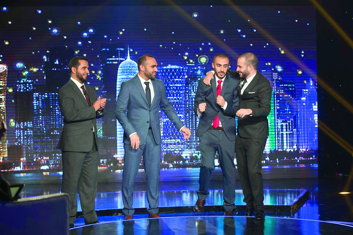 Stars of Science Season 8 winner Sadeem Qdaisat of Jordan (second right) reacts as the final result is declared.