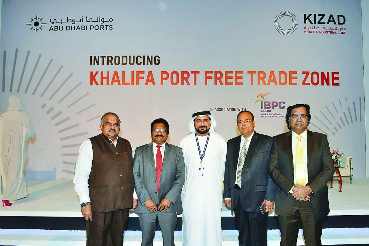 Mana Al Mulla (centre), CEO of Kizad, flanked by the delegation from Doha.