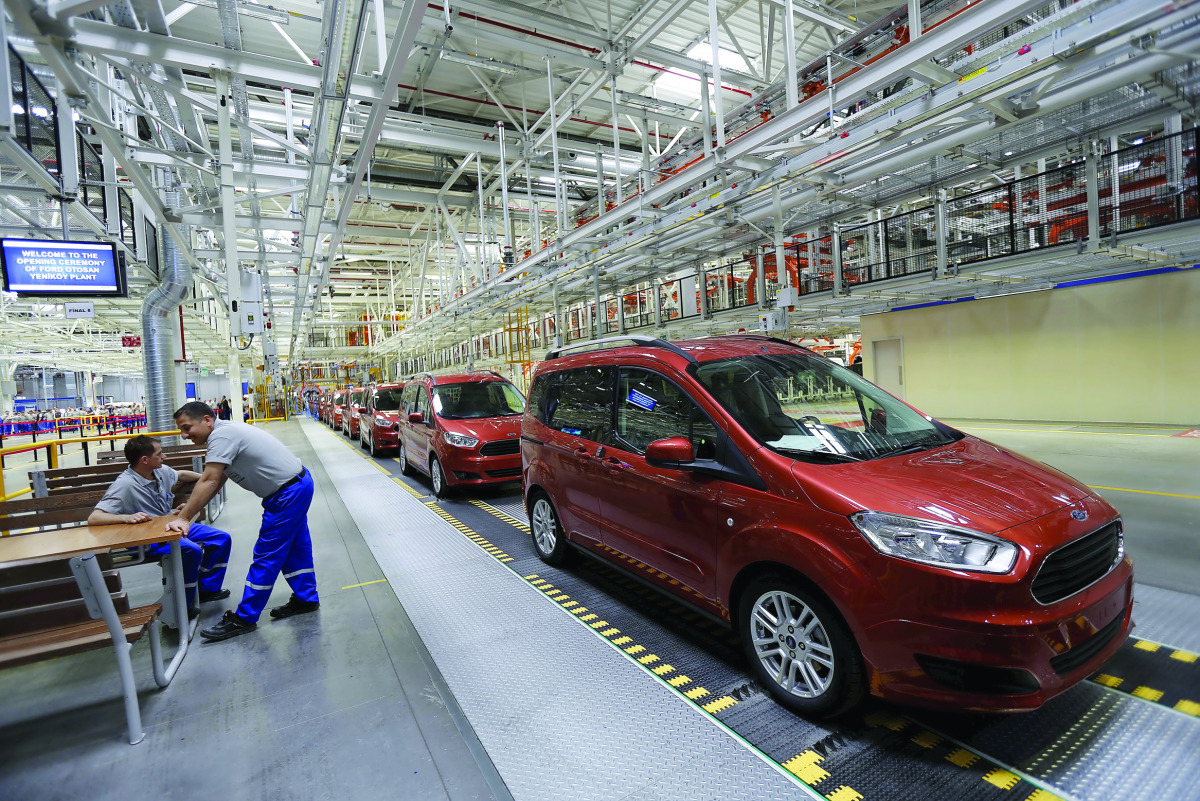 Ford Tourneo Courier light commercial vehicles are pictured at the Ford Otosan Yenikoy car plant in Kocaeli, Turkey.