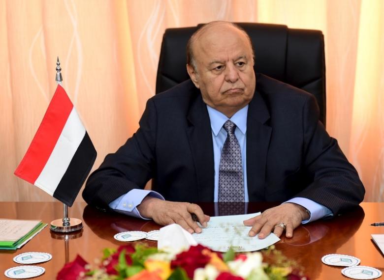 File photo: Yemen's President Abd-Rabbu Mansour Hadi sits during a meeting with government officials in the country's southern port city of Aden, December 1, 2015. REUTERS

