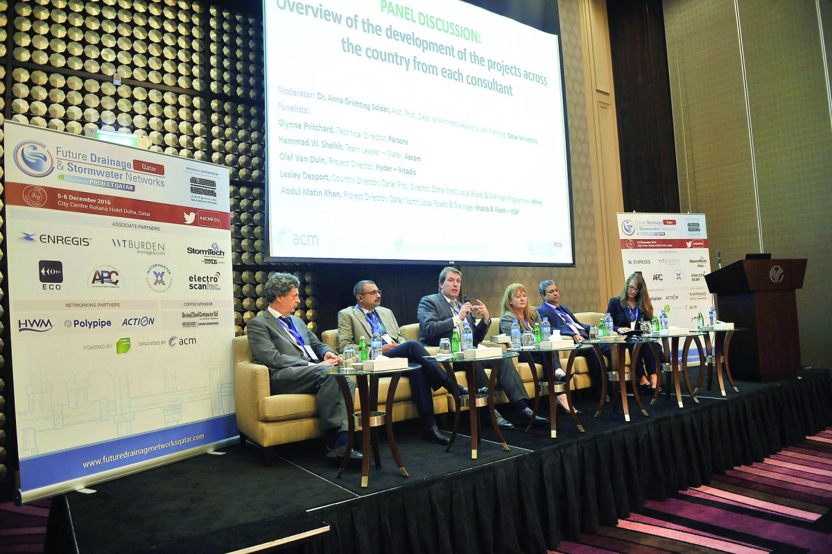 FROM LEFT: Olaf Van Duin, Project Director at Hyder; Hammad Sheikh, Team Leader at Aecom; Glynne Pritchard, Technical Director at Parsons; Lesley Desport, Country Director at Atkins; Abdul Matin Khan, Project Director at Khatib and Alami; and Anna Grichti