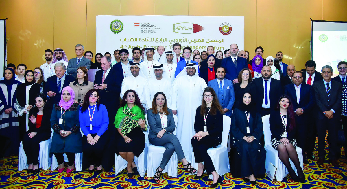 Participants at the fourth edition of 'Arab- European Young Leaders Forum’ held in Doha.