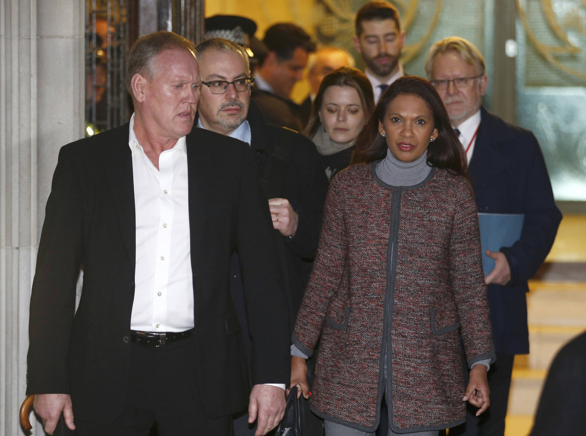 Gina Miller leaves the Supreme Court after the third day of the challenge against a court ruling that Theresa May's government requires parliamentary approval to start the process of leaving the European Union, in Parliament Square, central London, Britai
