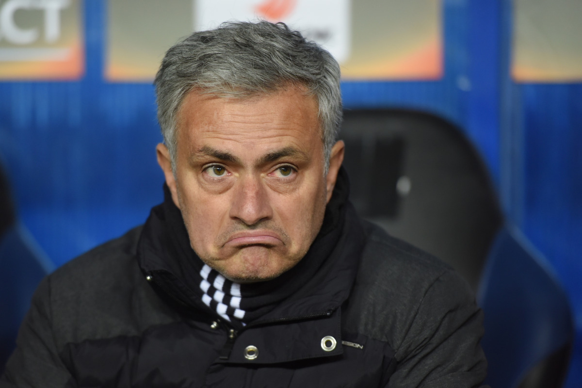 Manchester United manager Jose Mourinho gestures before the UEFA Europa League group A match between FC Zorya Luhansk and Manchester United at Chornomorets stadium in Odessa, Ukraine on December 8, 2016. (Alexey Furman - Anadolu Agency)
