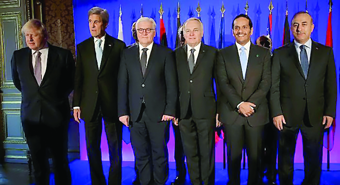 Foreign Minister H E Sheikh Mohamed bin Abdulrahman Al Thani participated in the Syria Ministerial meeting of the group of like-minded countries, which was held in Paris yesterday. The meeting discussed the tragic humanitarian situation in Aleppo and ways