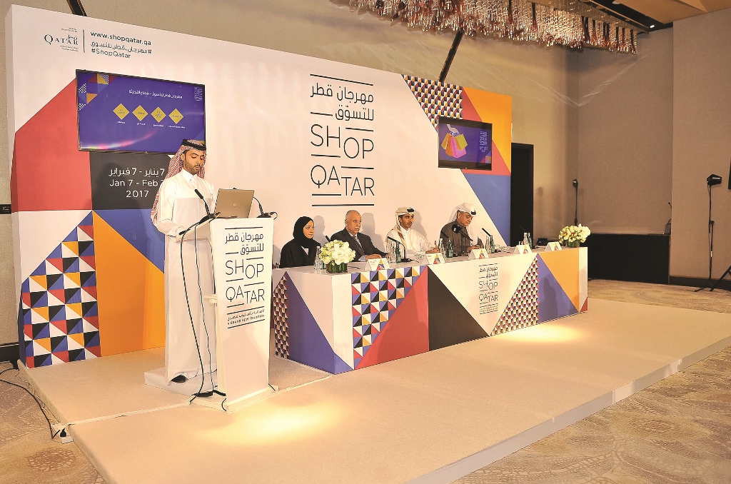 Officials at a press conference to unveil Shop Qatar, at Al Rayyan Hotel yesterday. Pic: Baher Amin/ The Peninsula