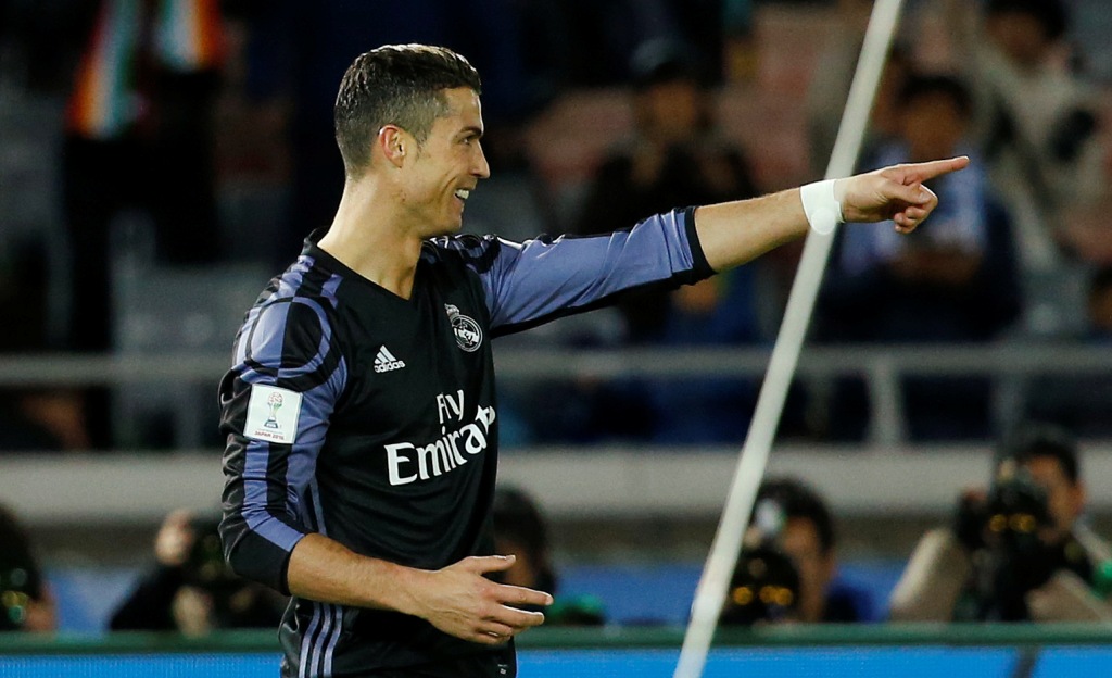 Real Madrid's Cristiano Ronaldo celebrates scoring their second goal Reuters / Kim Kyung-Hoon
