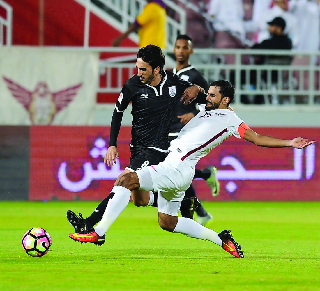 Action form the QSL between Al Sadd and El Jaish played at Lekhwiya Stadium, yesterday.