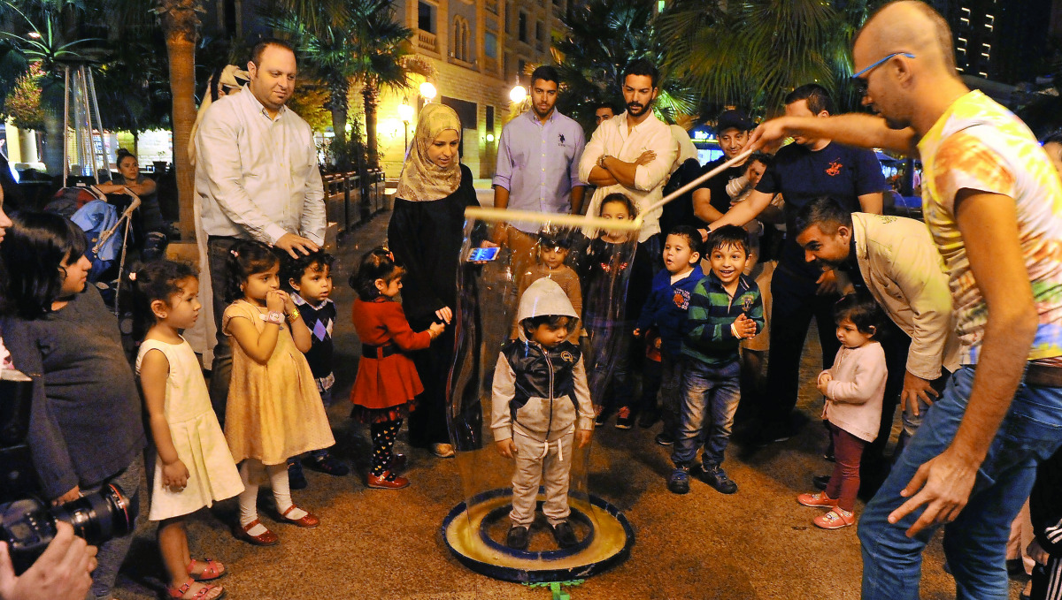 A view of the weekend activities at Medina Centrale at The Pearl, yesterday. 
Pic Kammutty VP / The Peninsula 
