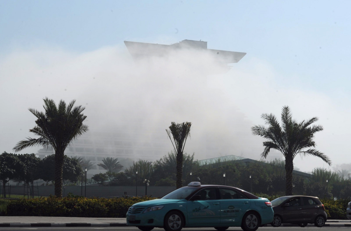 Sheraton Hotel in Doha shrouded in fog yesterday. Pic: Salim Matramkot/The Peninsula