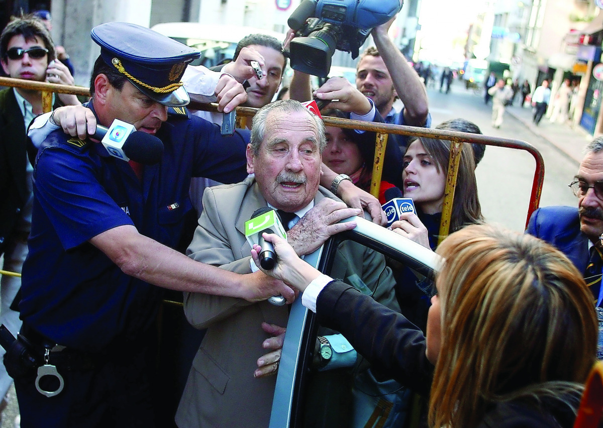 A file photo of Gregorio Goyo Alvarez, former Uruguayan dictator from 1981 to 1985, arriving court for his trial in Montevideo, Uruguay.