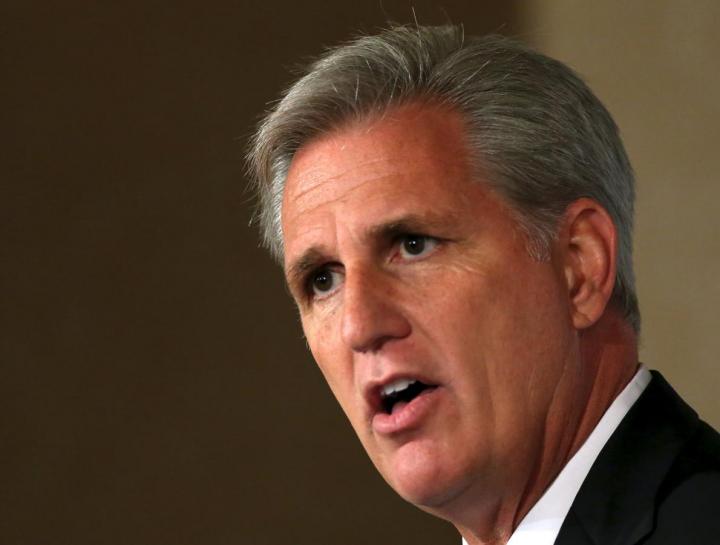 House Majority Leader Kevin McCarthy (R-CA) speaks at the John Hay Initiative in Washington September 28, 2015. REUTERS/Gary Cameron
