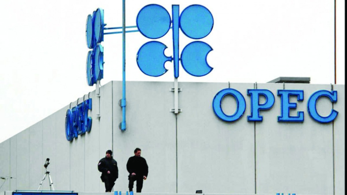  The Opec logo seen at its headquarters in Vienna.