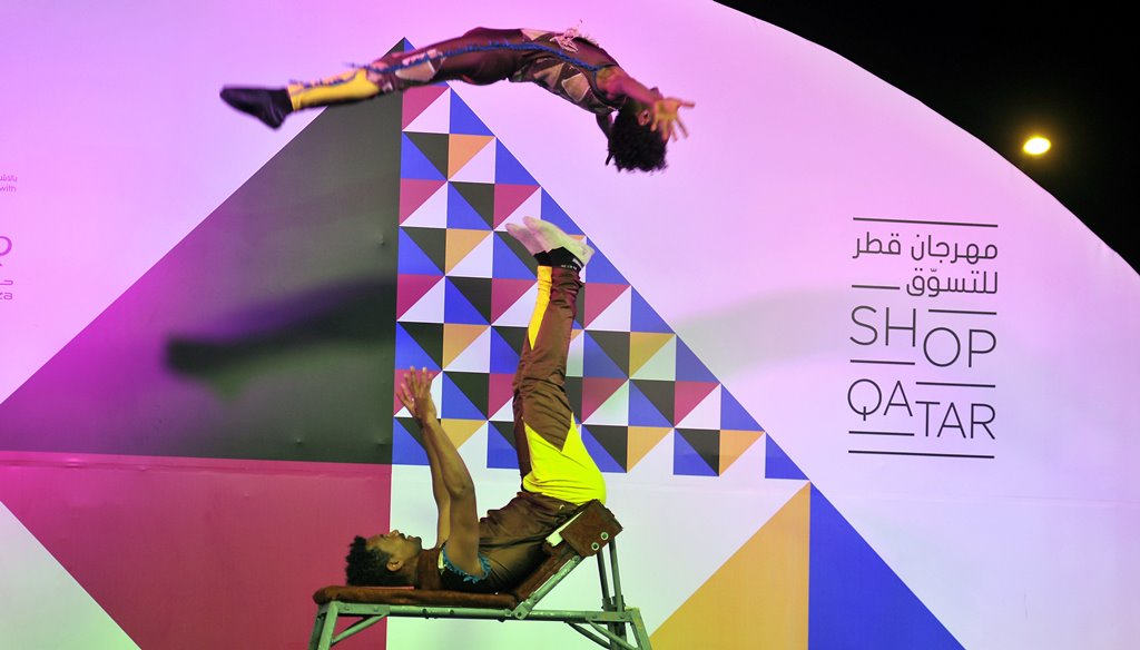 African Circus as part of Shop Qatar Festival at Hyatt Plaza.