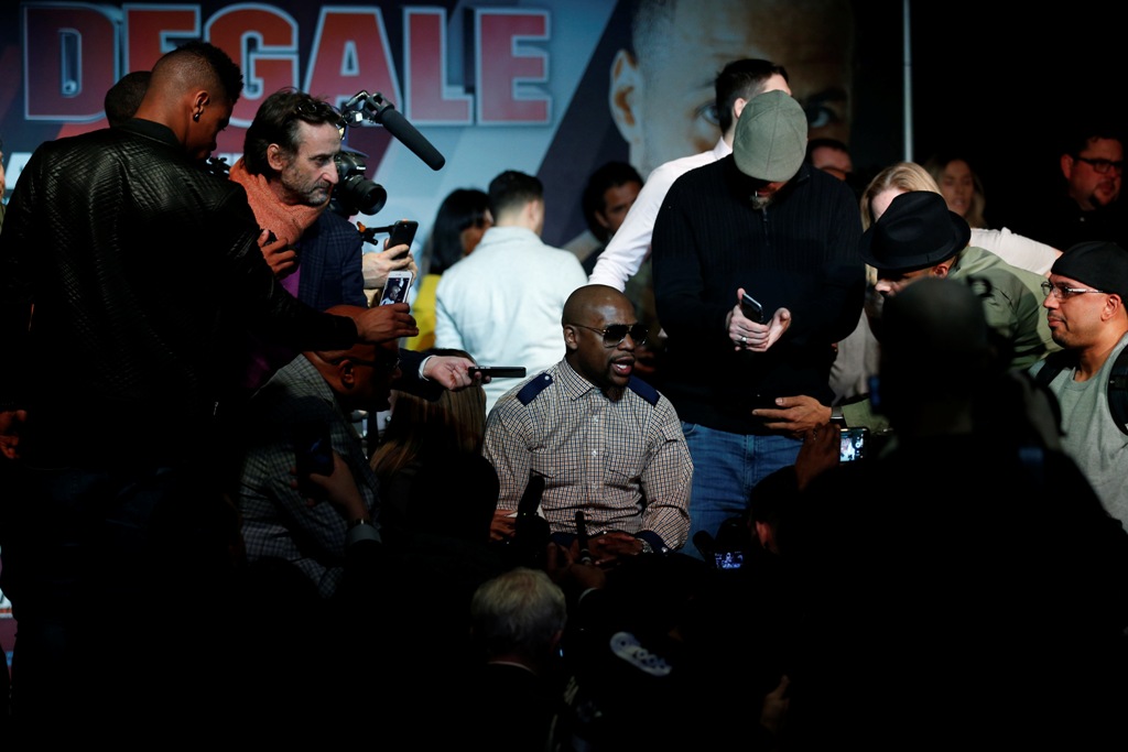 Floyd Mayweather during the press conference. Reuters / Andrew Couldridge