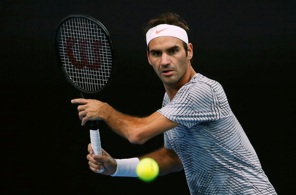 Switzerland's Roger Federer trains ahead of the Australian Open tennis tournament in Melbourne, Australia, January 15, 2017. REUTERS/Edgar Su
