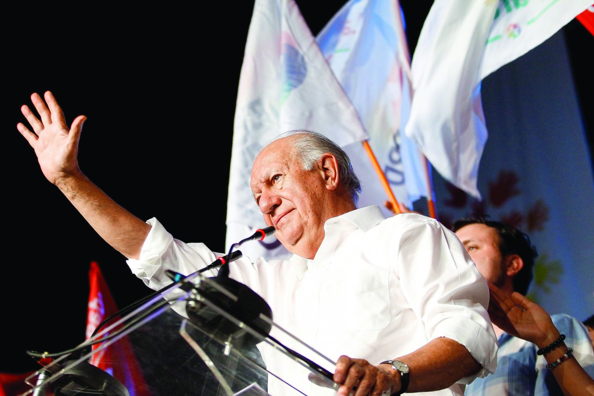 Former Chilean president Ricardo Lagos delivers a speech after accepting his party's nomination to run in the 2017 presidential election in Santiago, Chile.